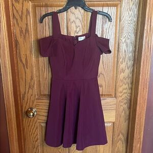 Elegant Burgundy Off-Shoulder Dress